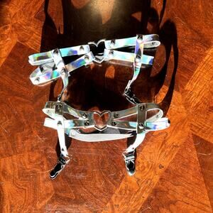 Iridescent Heart Garters